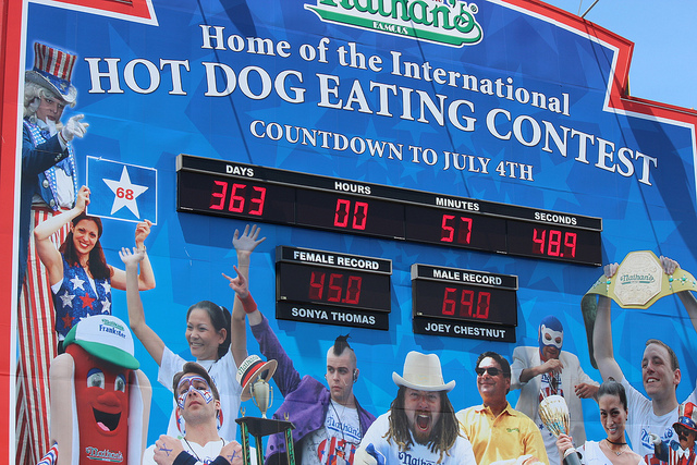 Nathan's Hot Dog Eating Contest Sign: Photo credit: Shinya Suzuki 