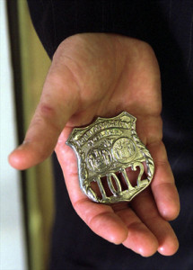 Badge number 1012, of Port Authority of New York and New Jersey Police Officer and 9/11 attack victim George Howard. 